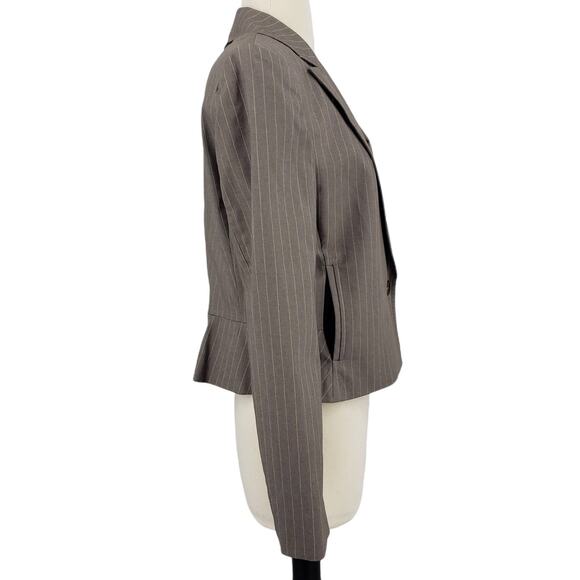 Vintage Nine West Pinstripe Waist Length Jacket Blazer Pockets Size 10 - Picture 5 of 5